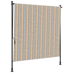 Berkfield Home Outdoor Roller Blind Yellow & White 150x270 cm Fabric&Steel - thumbnail 2