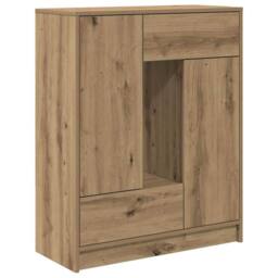 Berkfield Home Sideboard with Drawers & Doors Artisan Oak 73x31x90 cm in Brown - Size: 73 x 31 x 90 cm - thumbnail 3