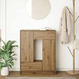 Berkfield Home Sideboard with Drawers & Doors Artisan Oak 73x31x90 cm in Brown - Size: 73 x 31 x 90 cm - thumbnail 1