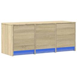 Berkfield Home TV Cabinet with LED Sonoma Oak 97x34x40 cm Engineered Wood in Natural - Size: 97 x 34 x 40 cm - thumbnail 3