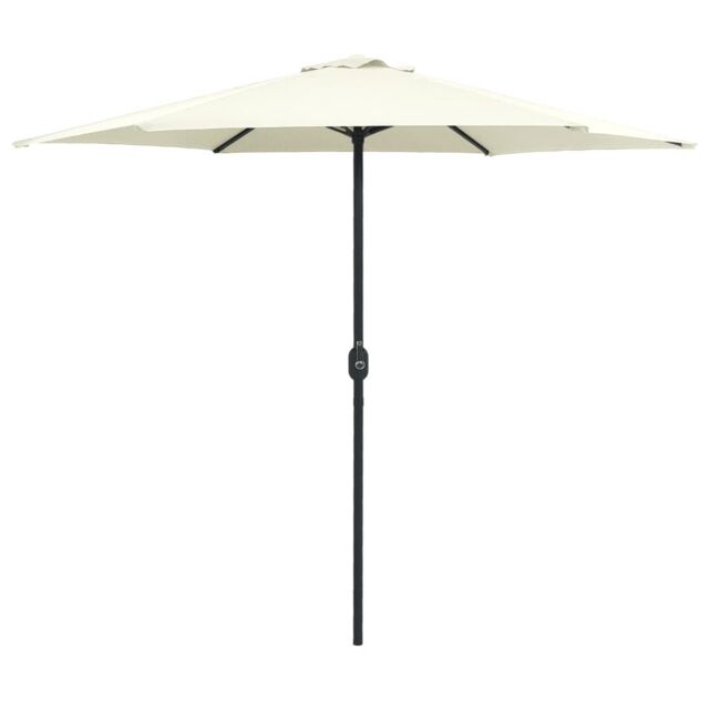 Berkfield Home Outdoor Parasol with Aluminium Pole 270x246 cm Sand White - image 1