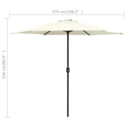 Berkfield Home Outdoor Parasol with Aluminium Pole 270x246 cm Sand White - thumbnail 6