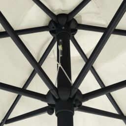 Berkfield Home Outdoor Parasol with Aluminium Pole 270x246 cm Sand White - thumbnail 5