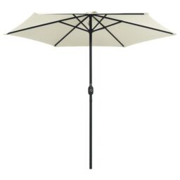 Berkfield Home Outdoor Parasol with Aluminium Pole 270x246 cm Sand White - thumbnail 3