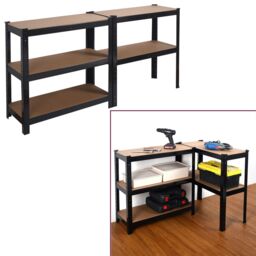 House of Home Garage Racking 5 Tier Shelving Unit Boltless Heavy Duty Metal Shelf Shed Storage in Black - thumbnail 2