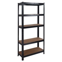 House of Home Garage Racking 5 Tier Shelving Unit Boltless Heavy Duty Metal Shelf Shed Storage in Black - thumbnail 1
