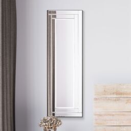 MirrorOutlet Luxford All Glass Bevelled Dress Mirror 120 x 40 CM in Silver - Size: 1 Pack - thumbnail 2