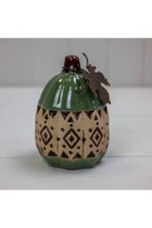 KDMD Green Elegant Cosy Ceramic Pumpkin in Dark Green