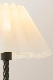 ValueLights Maura Scallop Pleated Taper Shade Matte Black Twist Table Lamp & Bulb - thumbnail 4