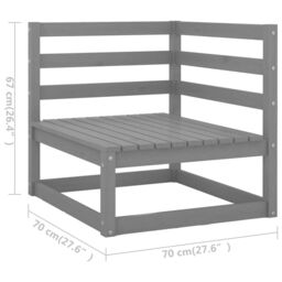 Berkfield Home 6 Piece Garden Lounge Set Grey Solid Pinewood - thumbnail 6