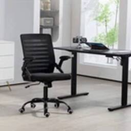 Kelvenix Mid-Back Office Swivel Chair Mesh Back Chair Gas Lift in Black - thumbnail 4