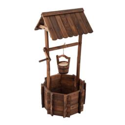 EONLION Outdoor Wooden Planter Wishing Well in Brown - Size: 100 cm - thumbnail 5