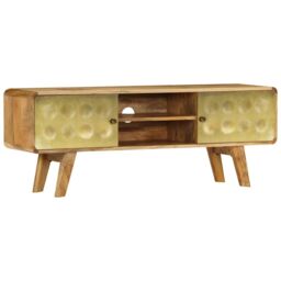 Berkfield Home TV Cabinet Solid Mango Wood 120x30x45 cm in Brown - Size: 120 x 30 x 45 cm - thumbnail 1