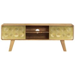 Berkfield Home TV Cabinet Solid Mango Wood 120x30x45 cm in Brown - Size: 120 x 30 x 45 cm - thumbnail 3