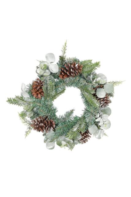KDMD EucalyptusPine & Cone Wreath 40cm in Green - image 1