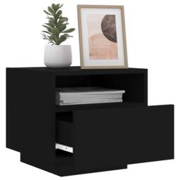 Berkfield Home Bedside Cabinets with LED Lights 2 pcs Black 40x39x37 cm - Size: 40 x 39 x 37 cm - thumbnail 4