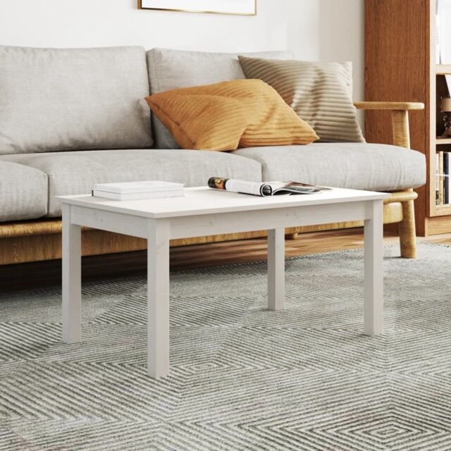 Berkfield Home Coffee Table White 80x50x40 cm Solid Wood Pine - Size: 80 x 50 x 40 cm - image 1