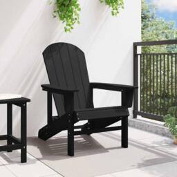 Berkfield Home Adirondack Chair Black 74x82x91 cm HDPE - Size: 74 x 82 x 91 cm - thumbnail 3