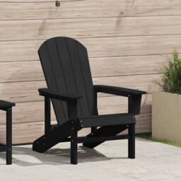 Berkfield Home Adirondack Chair Black 74x82x91 cm HDPE - Size: 74 x 82 x 91 cm - thumbnail 2