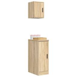 Berkfield Home Garage Cabinets 2 pcs Sonoma Oak Engineered Wood in Brown - thumbnail 4