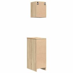 Berkfield Home Garage Cabinets 2 pcs Sonoma Oak Engineered Wood in Brown - thumbnail 8