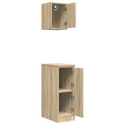 Berkfield Home Garage Cabinets 2 pcs Sonoma Oak Engineered Wood in Brown - thumbnail 6