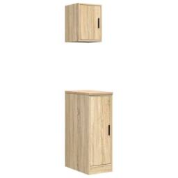 Berkfield Home Garage Cabinets 2 pcs Sonoma Oak Engineered Wood in Brown - thumbnail 2