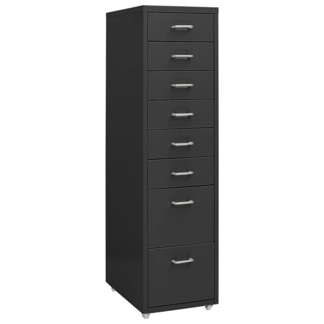 Berkfield Home Mobile File Cabinet Anthracite 28x41x109 cm Metal in Black - Size: 28 x 41 x 109 cm - image 1
