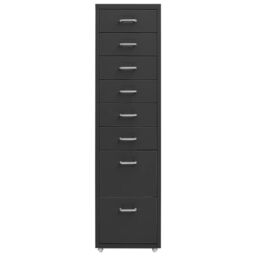 Berkfield Home Mobile File Cabinet Anthracite 28x41x109 cm Metal in Black - Size: 28 x 41 x 109 cm - thumbnail 2