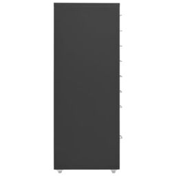 Berkfield Home Mobile File Cabinet Anthracite 28x41x109 cm Metal in Black - Size: 28 x 41 x 109 cm - thumbnail 3