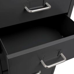 Berkfield Home Mobile File Cabinet Anthracite 28x41x109 cm Metal in Black - Size: 28 x 41 x 109 cm - thumbnail 6