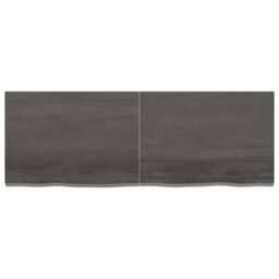 Berkfield Home Wall Shelf Dark Grey 140x50x(2-4) cm Treated Solid Wood Oak in Brown - thumbnail 2