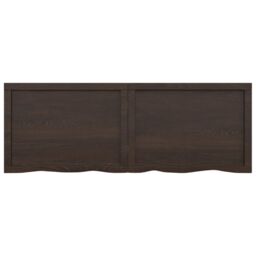 Berkfield Home Wall Shelf Dark Grey 140x50x(2-4) cm Treated Solid Wood Oak in Brown - thumbnail 3