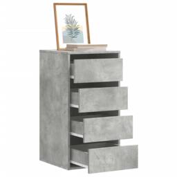 Berkfield Home Corner Chest of Drawers Concrete Grey 40x41x76 cm Engineered Wood - Size: 40 x 41 x 76 cm - thumbnail 2
