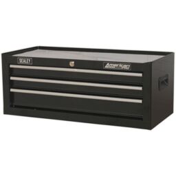 Loops 670 x 315 x 255mm BLACK 3 Drawer MID-BOX Tool Chest Lockable Storage Cabinet - thumbnail 3
