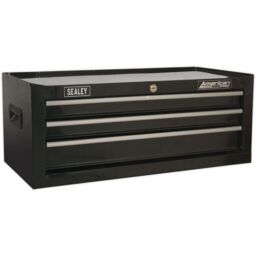 Loops 670 x 315 x 255mm BLACK 3 Drawer MID-BOX Tool Chest Lockable Storage Cabinet - thumbnail 5