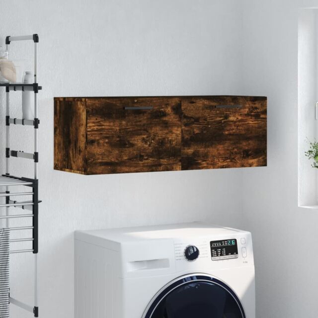 Berkfield Home Wall Cabinet Smoked Oak 100x36.5x35 cm Engineered Wood in Brown - image 1