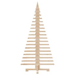 Berkfield Home Wooden Christmas Tree for Decoration 150 cm Solid Wood Pine in Brown - thumbnail 3