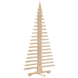 Berkfield Home Wooden Christmas Tree for Decoration 150 cm Solid Wood Pine in Brown - thumbnail 2