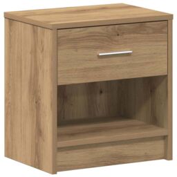 Berkfield Home Bedside Cabinets 2 pcs with Drawer Artisan Oak 39x28x41 cm in Brown - Size: 39 x 28 x 41 cm - thumbnail 4