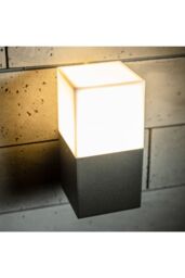 CGC Lighting 'Amara' Dark Grey & White Cube Outdoor Wall Light