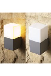 CGC Lighting 'Amara' Dark Grey & White Cube Outdoor Wall Light - thumbnail 4