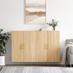 Berkfield Home Wall Mounted Cabinets 2 pcs Sonoma Oak 69.5x34x90 cm in Brown - thumbnail 1