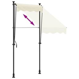 Berkfield Home Retractable Awning Cream 150x150 cm Fabric & Steel - thumbnail 6