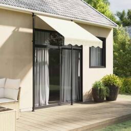 Berkfield Home Retractable Awning Cream 150x150 cm Fabric & Steel - thumbnail 2