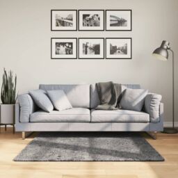 Berkfield Home Rug Short Pile Soft & Washable Anthracite 120x120 cm in Black - Size: 100 cm diameter - thumbnail 1