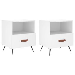 Berkfield Home Bedside Cabinets 2 pcs White 40x35x47.5 cm Engineered Wood - thumbnail 2