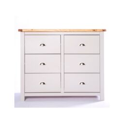Cabinet Bits Argenta 6 Drawer Chest of Drawers Chrome Cup Handle in Light Grey - thumbnail 1