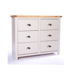 Cabinet Bits Argenta 6 Drawer Chest of Drawers Chrome Cup Handle in Light Grey - thumbnail 2