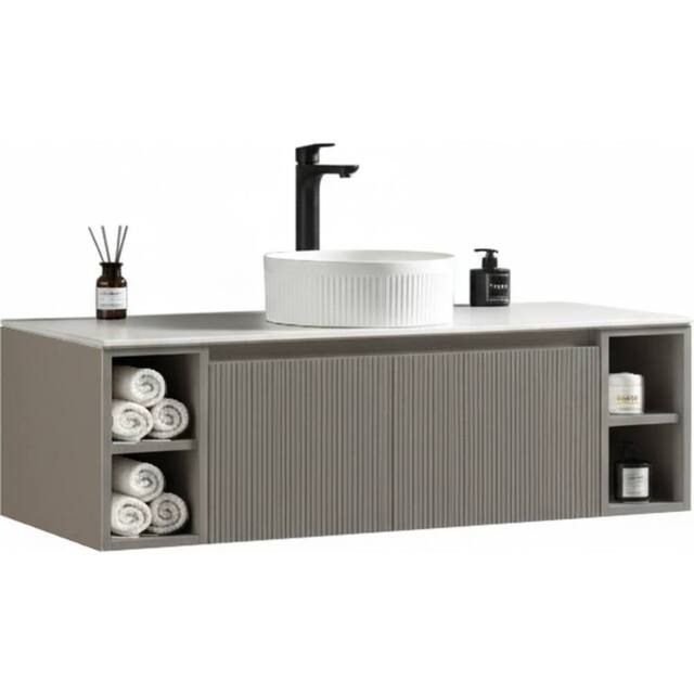 Bathroom Kingdom Flauto Soft Coffee Wall Hung Vanity Drawer Basin 1200mm in Grey - image 1
